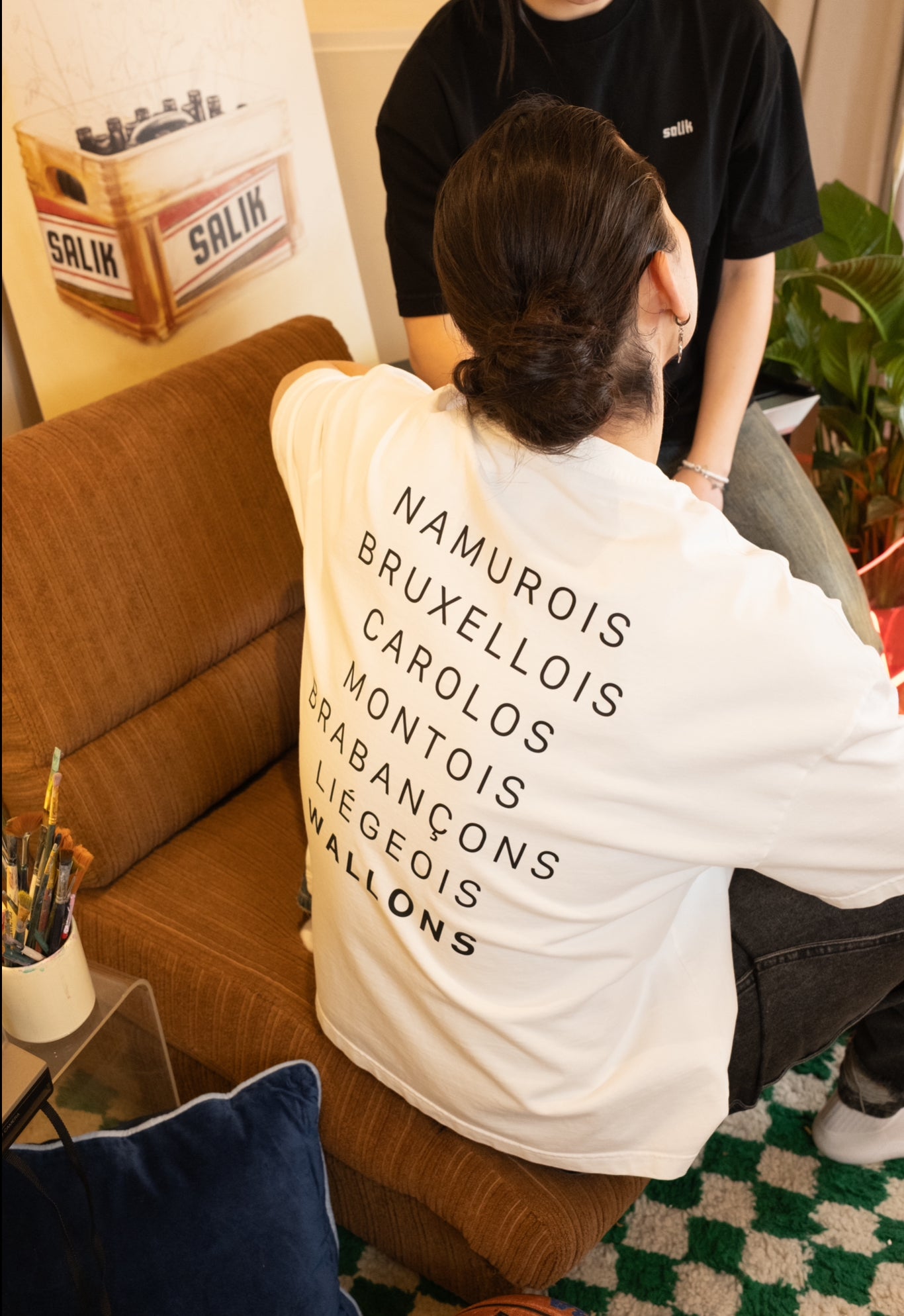 T-shirt oversize noir Wallons